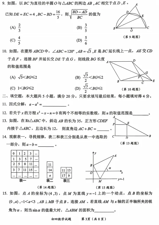 博山、淄川2026中考一模真题!可下载! 第17张