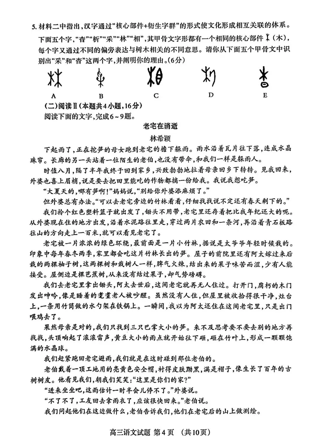 【泰安二模】泰安市2026届高三第二次模拟考试-语文 第5张
