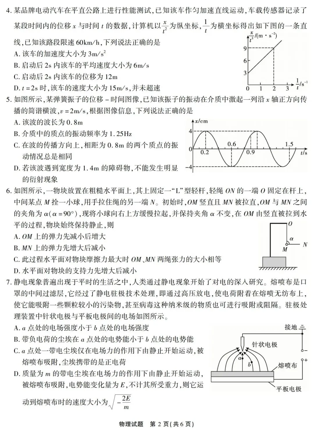 2026届高三4月份物理模拟考试试卷+答案解析 第4张