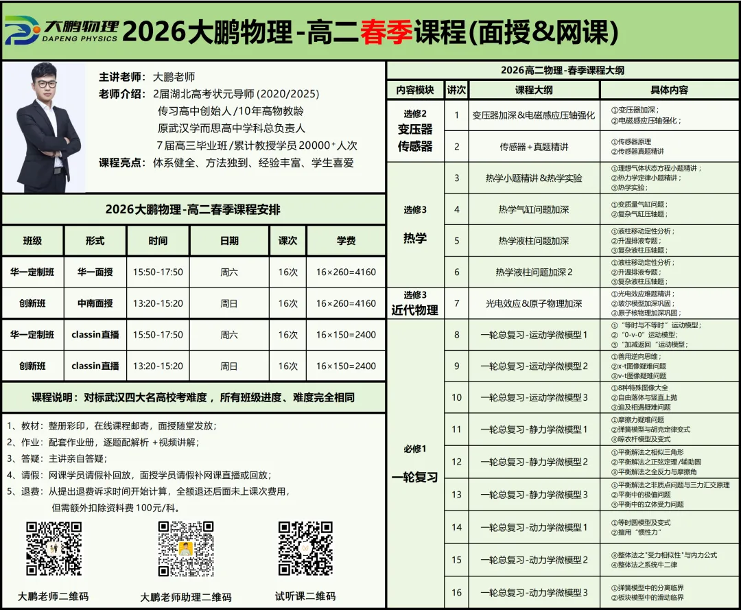 华一高2026高二(下)期中物理试卷+答案解析! 第22张