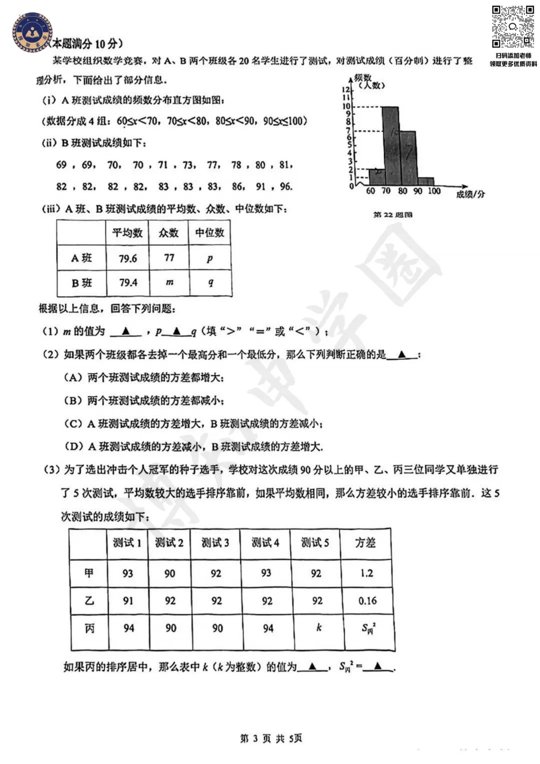 全了!2026届上海杨浦区初三二模全科真题卷(语数英物化跨道史) 第7张