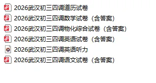 汇总!2026年武汉市【初三四调】全科真题卷(含听力+答案,可下载) 第2张