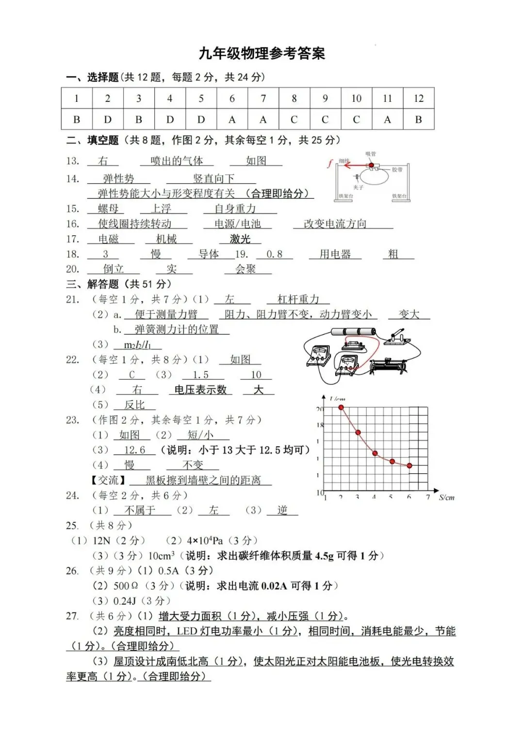 初三丨盐都区2026年中考一模物理试卷及答案(文末下载) 第8张