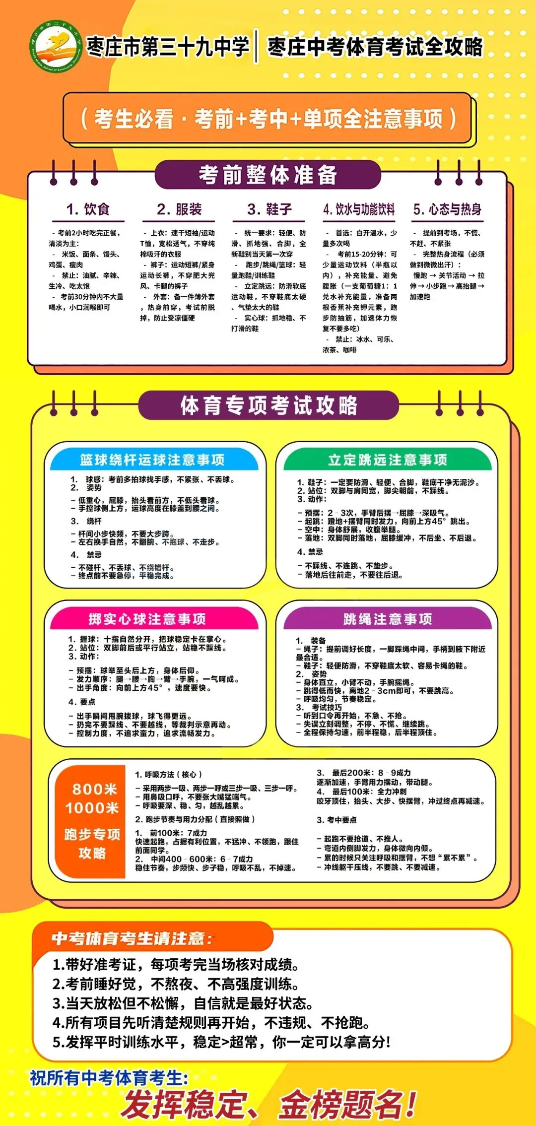 考生必看!体育中考考前注意事项 第6张