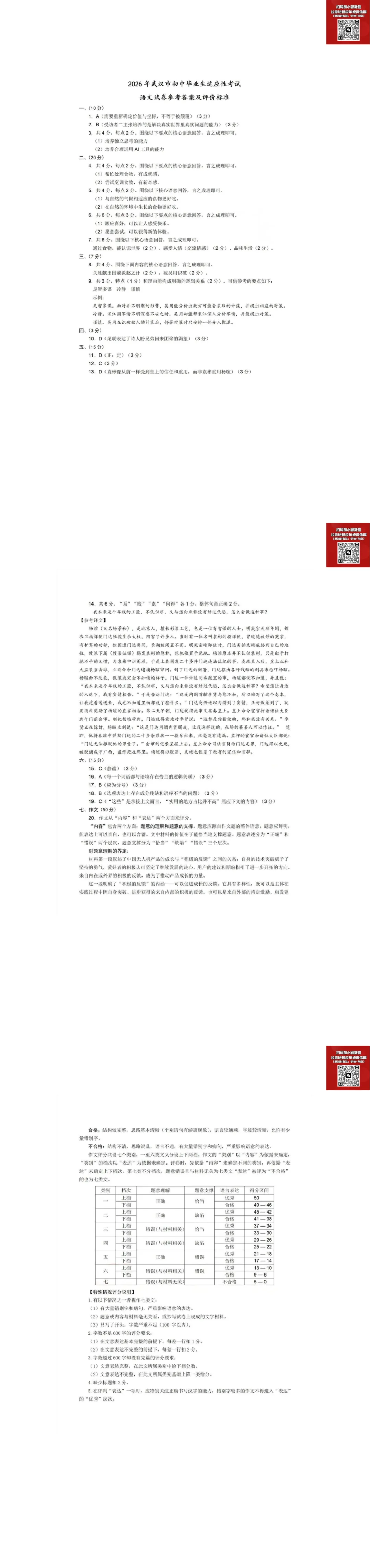 最全!初三四调全科试卷及答案汇总! 第22张