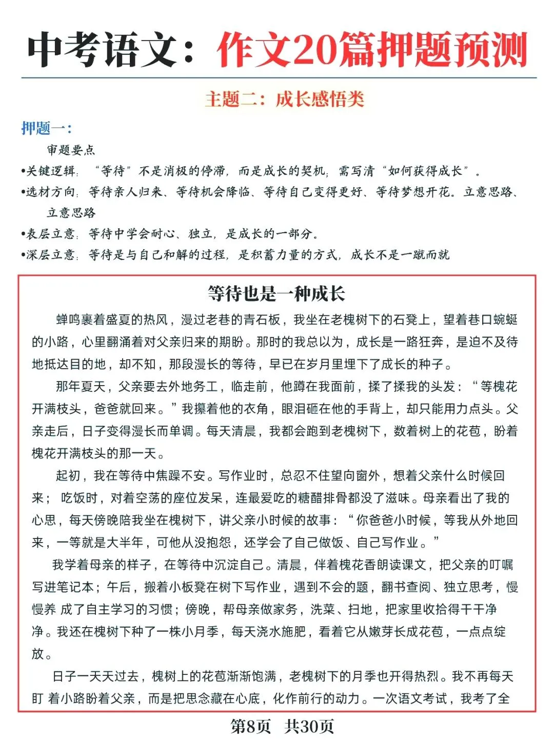 中考语文作文20篇押题预测 第3张