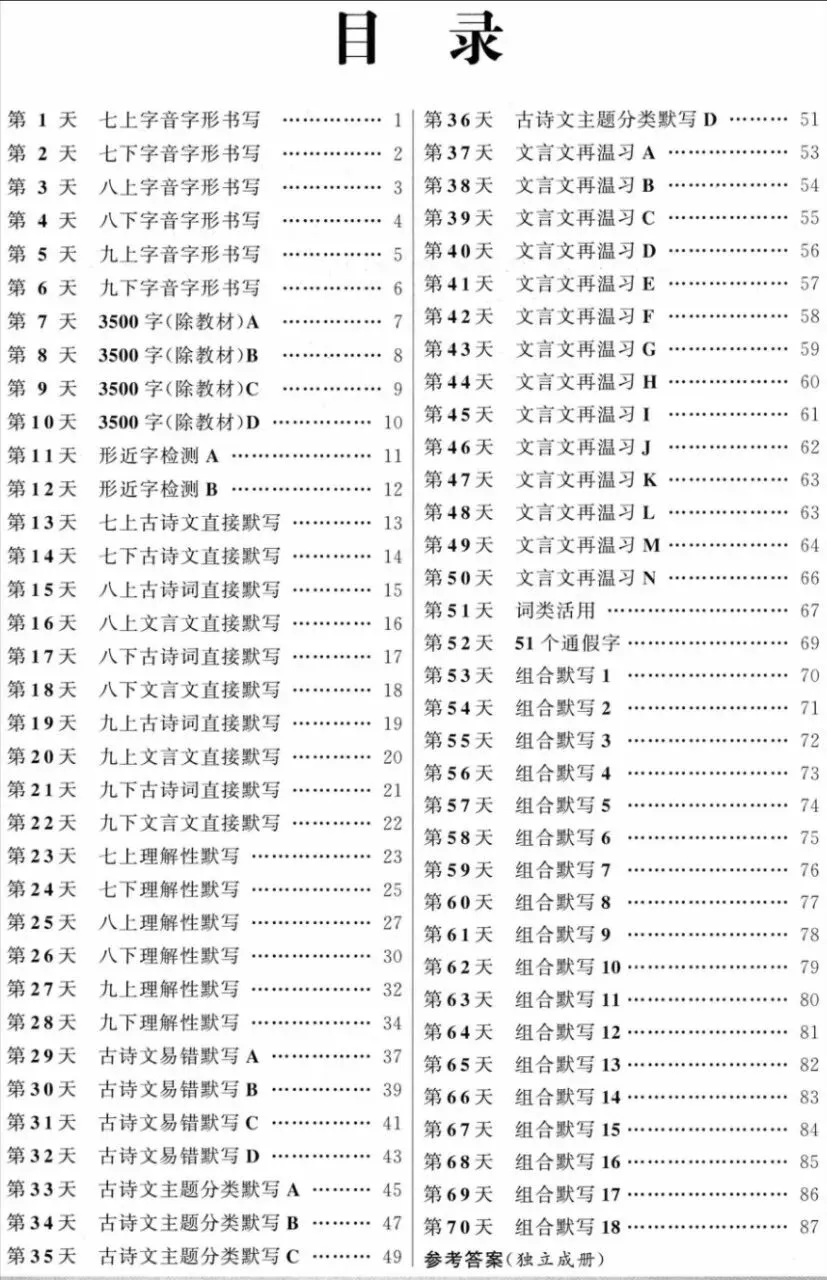 九年级中考语文字音字形古诗文文言文基础天天练一(建议收藏) 第1张