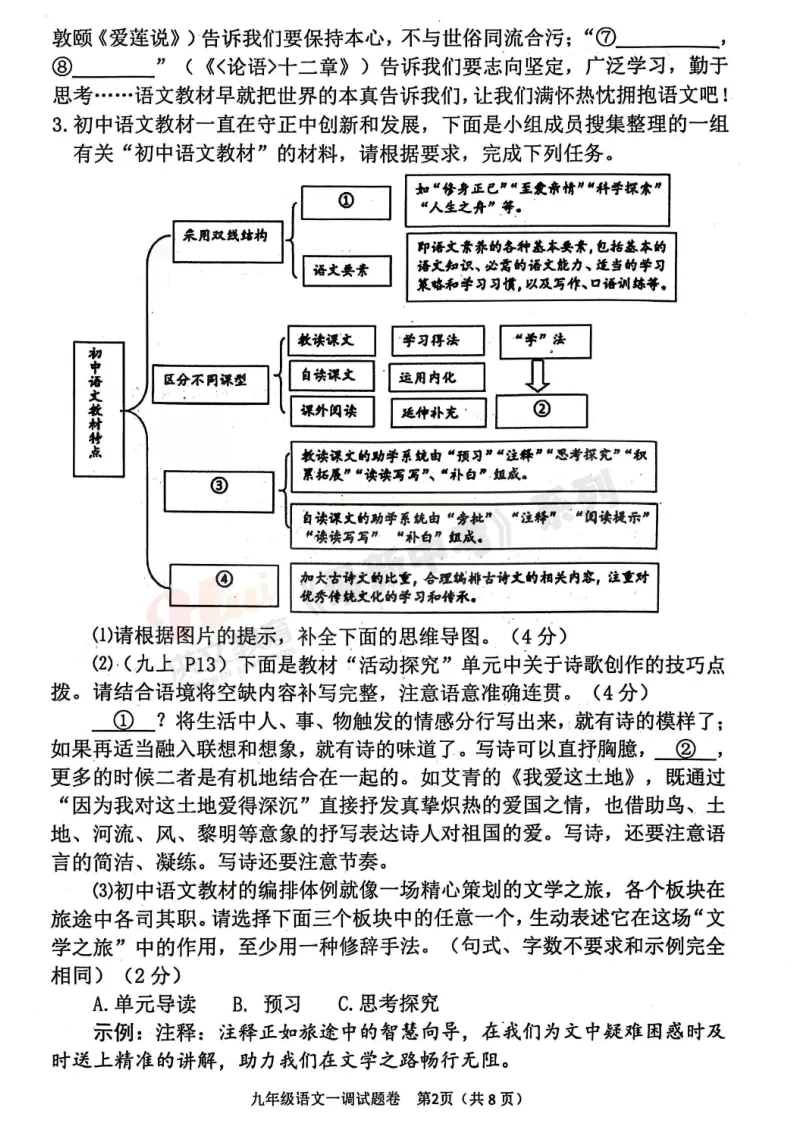 [一模]2026年南阳市一模试卷(7科全)试卷、听力及参考答案 第4张