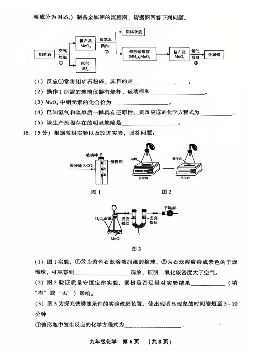 【2026年中考】 廊坊 某区 初三化学试卷 第6张