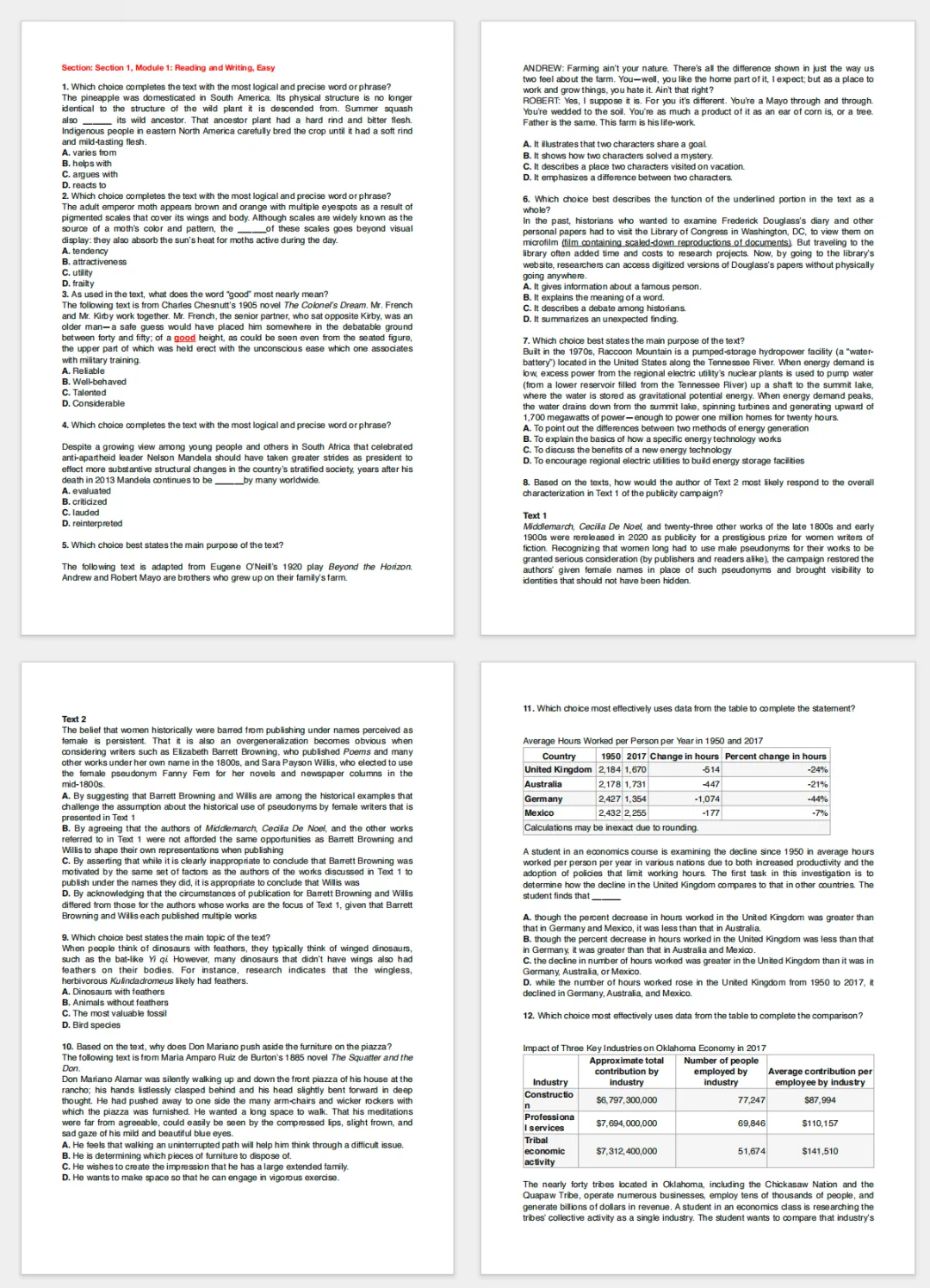 首发更新!2023-2026年SAT真题全集,内含26年3月sat亚太卷PDF! 第15张