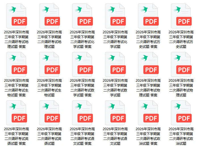 最新出炉!2026年深圳高三二模全科真题+答案汇总 第3张