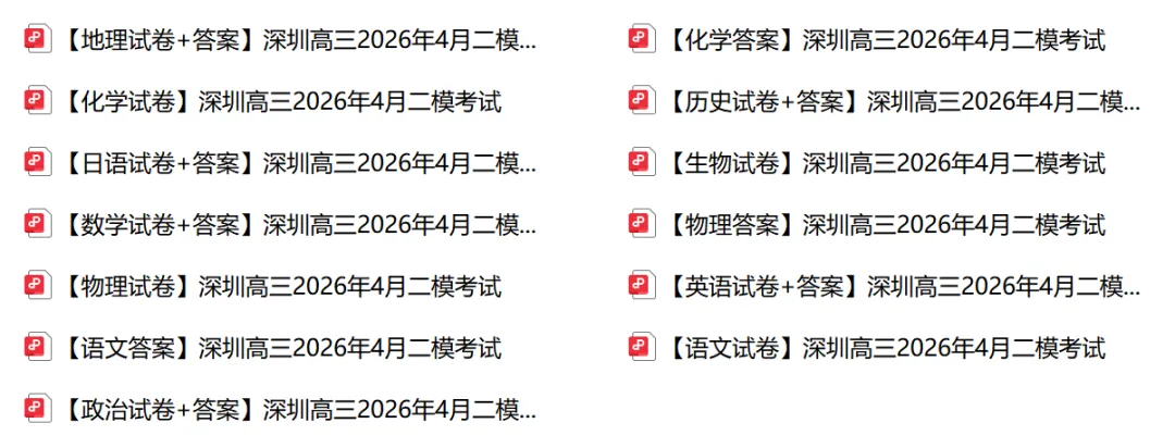 深圳高三2026年二模考试结束!全科真题答案出炉 第4张