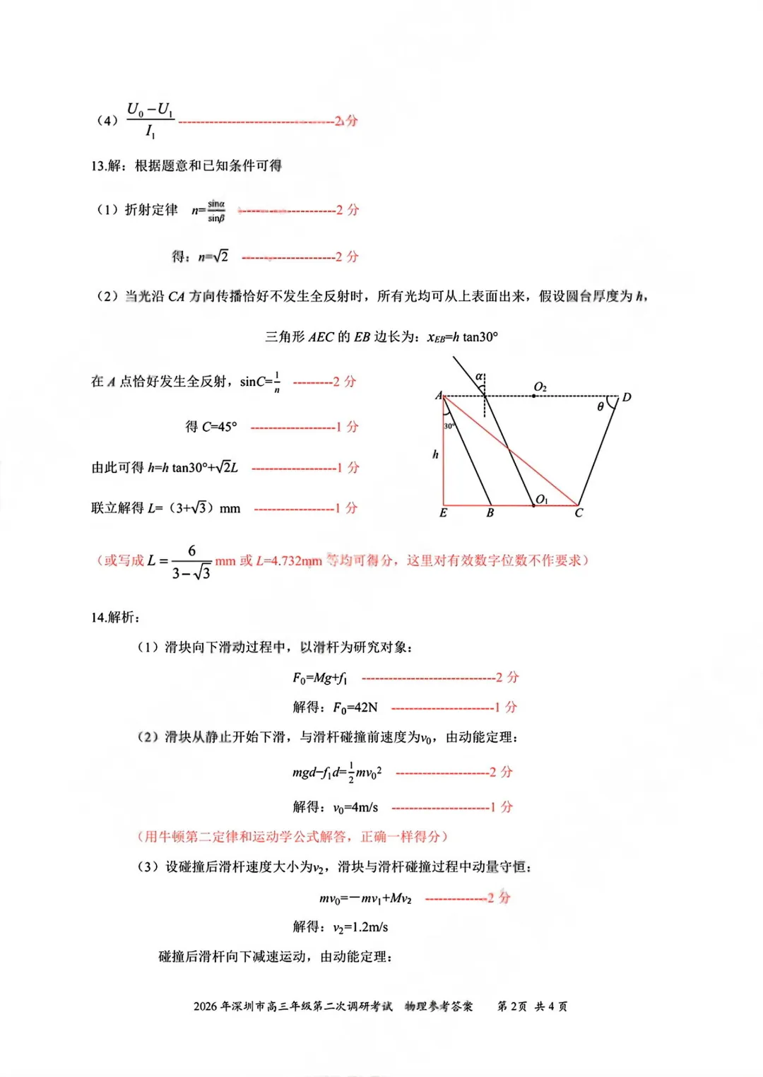 26年深二模全科试卷+答案出炉!难度普遍高于一模,拿到成绩怎么换算? 第41张