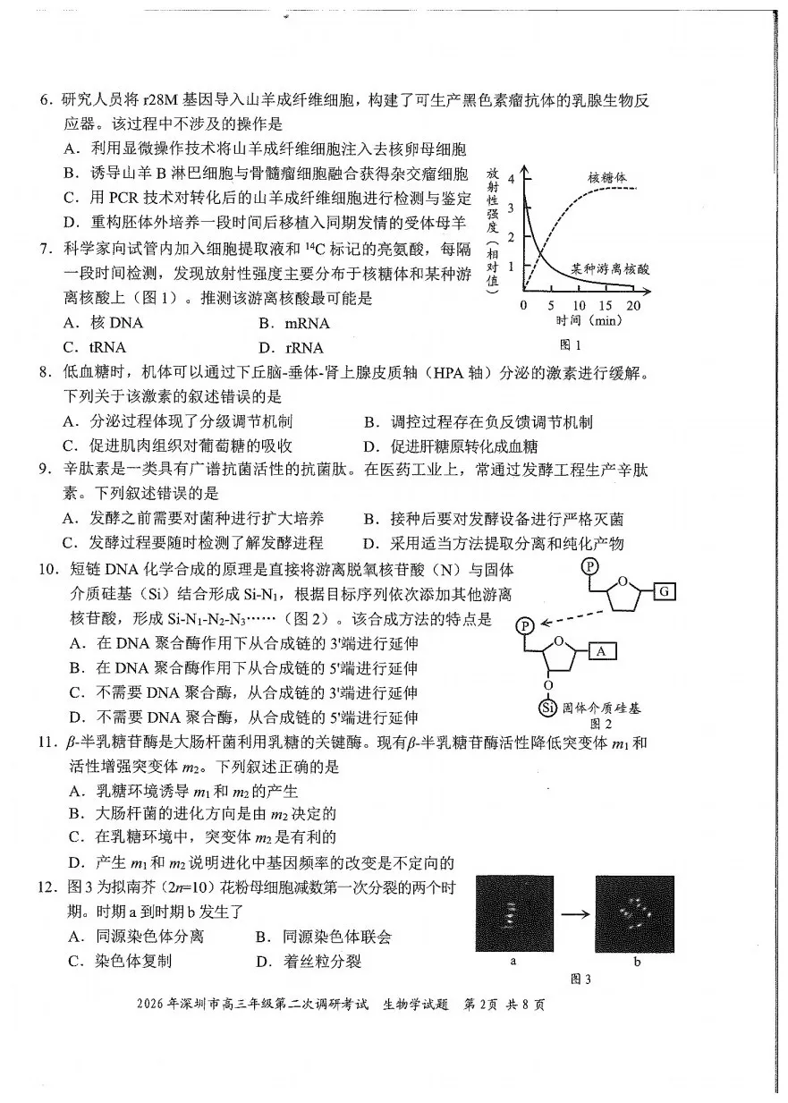 10科齐全!2026深圳高三二模各科试卷+答案公布! 第103张