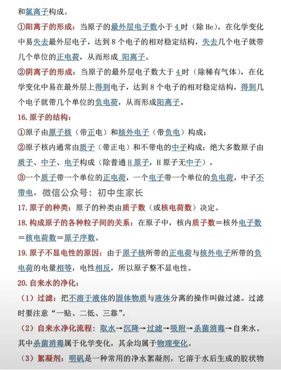 一篇搞定中考化学考试重点!一定要让孩子看一遍!(可打印) 第4张