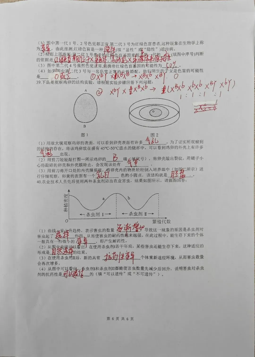 【生物】8下生物期中考试试卷 第6张