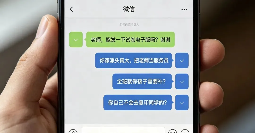 家长想给孩子补张试卷,被老师骂“派头大”?家校关系何时变得这么脆弱 第1张