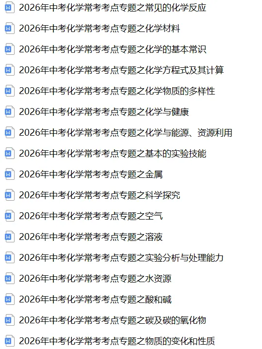 2026《中考化学•常考考点》22大专题(附答案解析)(全国通用WORD版) 第3张