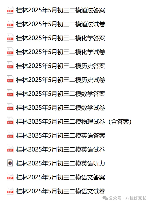 速看!桂林2025年中考模拟时间安排,附往年模拟试题可打印 第5张