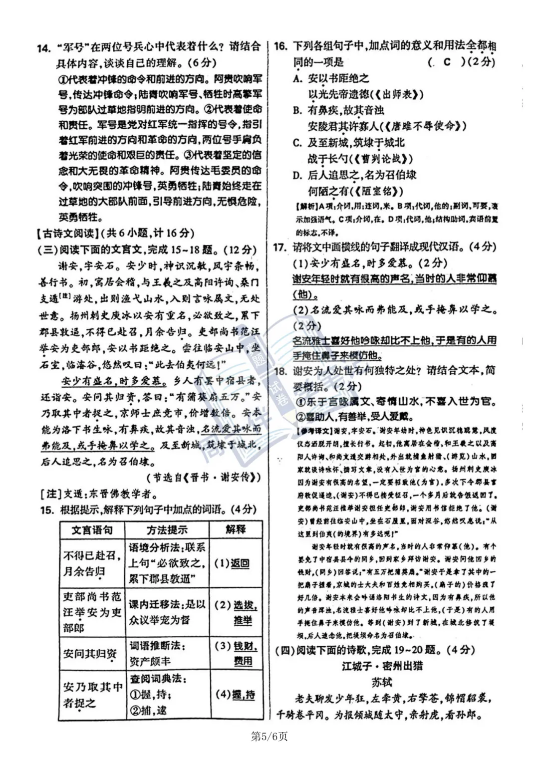 中考真题|2025年的陕西省中考语文副题(含答案解析)可打印 第9张