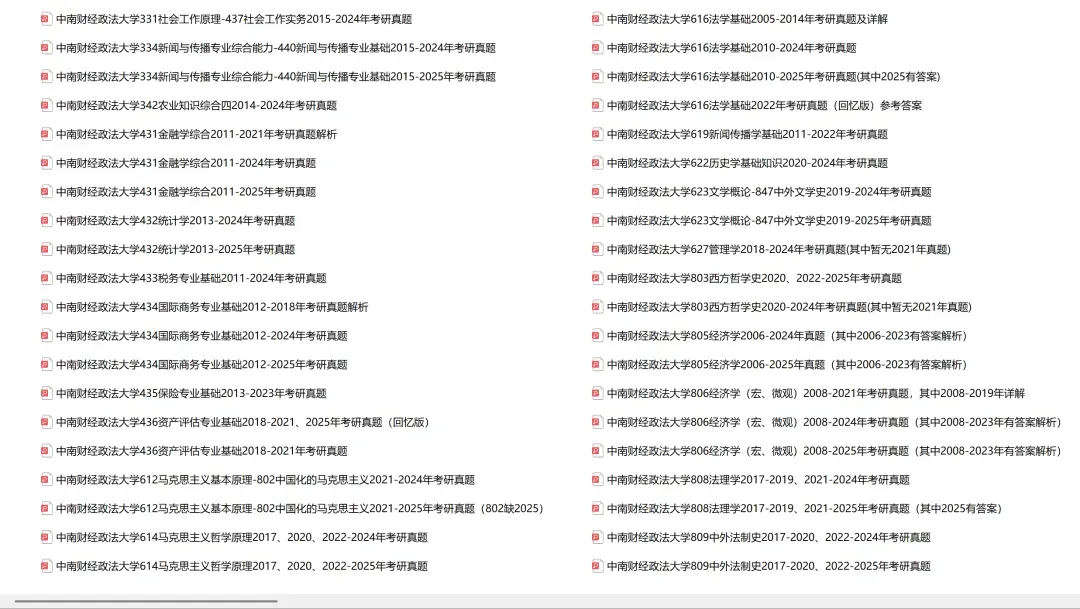 中南财经政法大学考研专业课历年真题汇总(含2026真题) 第2张