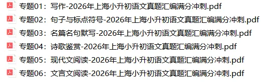 2026年上海小升初语文真题汇编满分冲刺(附解析) 第1张