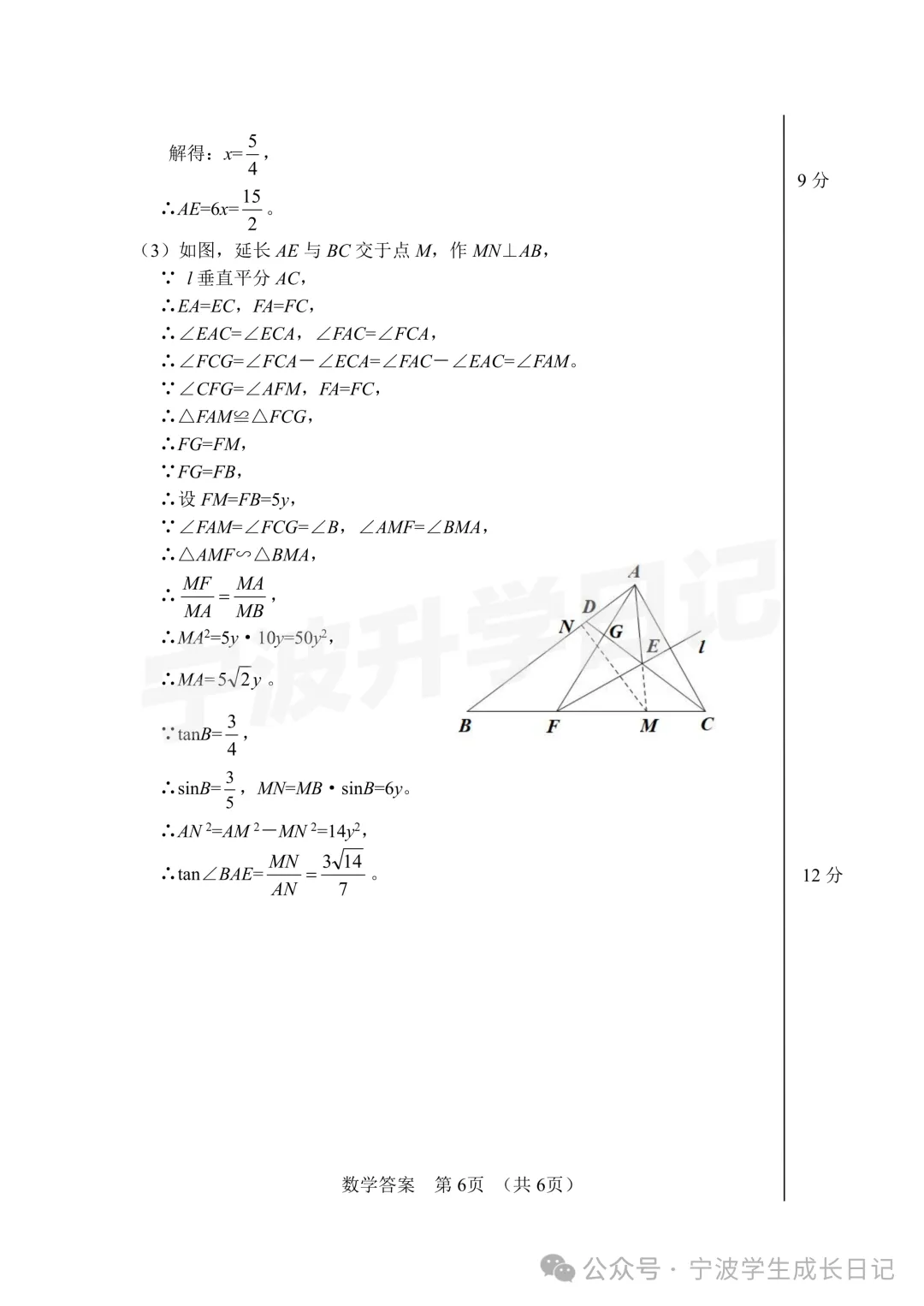 【宁波中考】市一模真题卷及答案 第10张