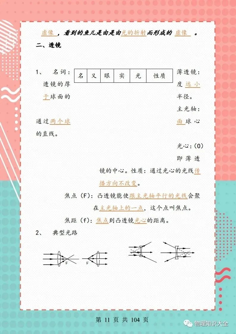 中考物理考点精细总结,初三复习好帮手 第11张