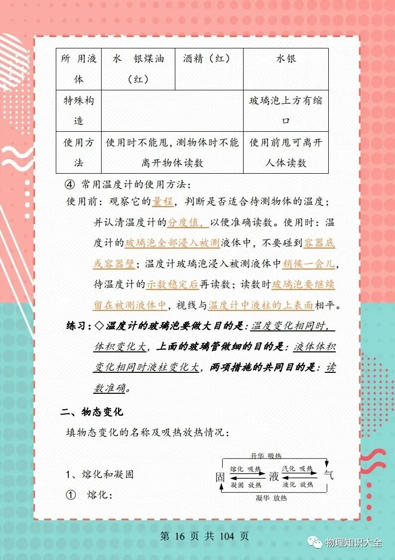 中考物理考点精细总结,初三复习好帮手 第16张