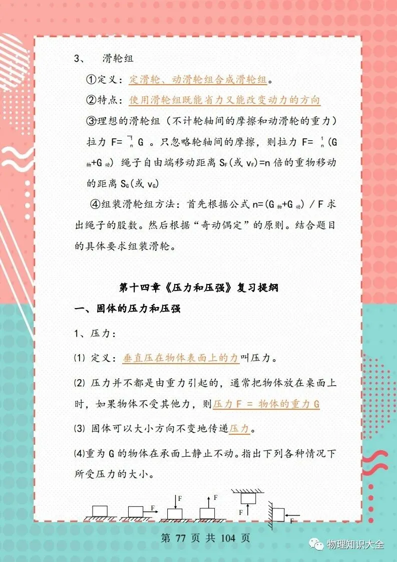 中考物理考点精细总结,初三复习好帮手 第77张