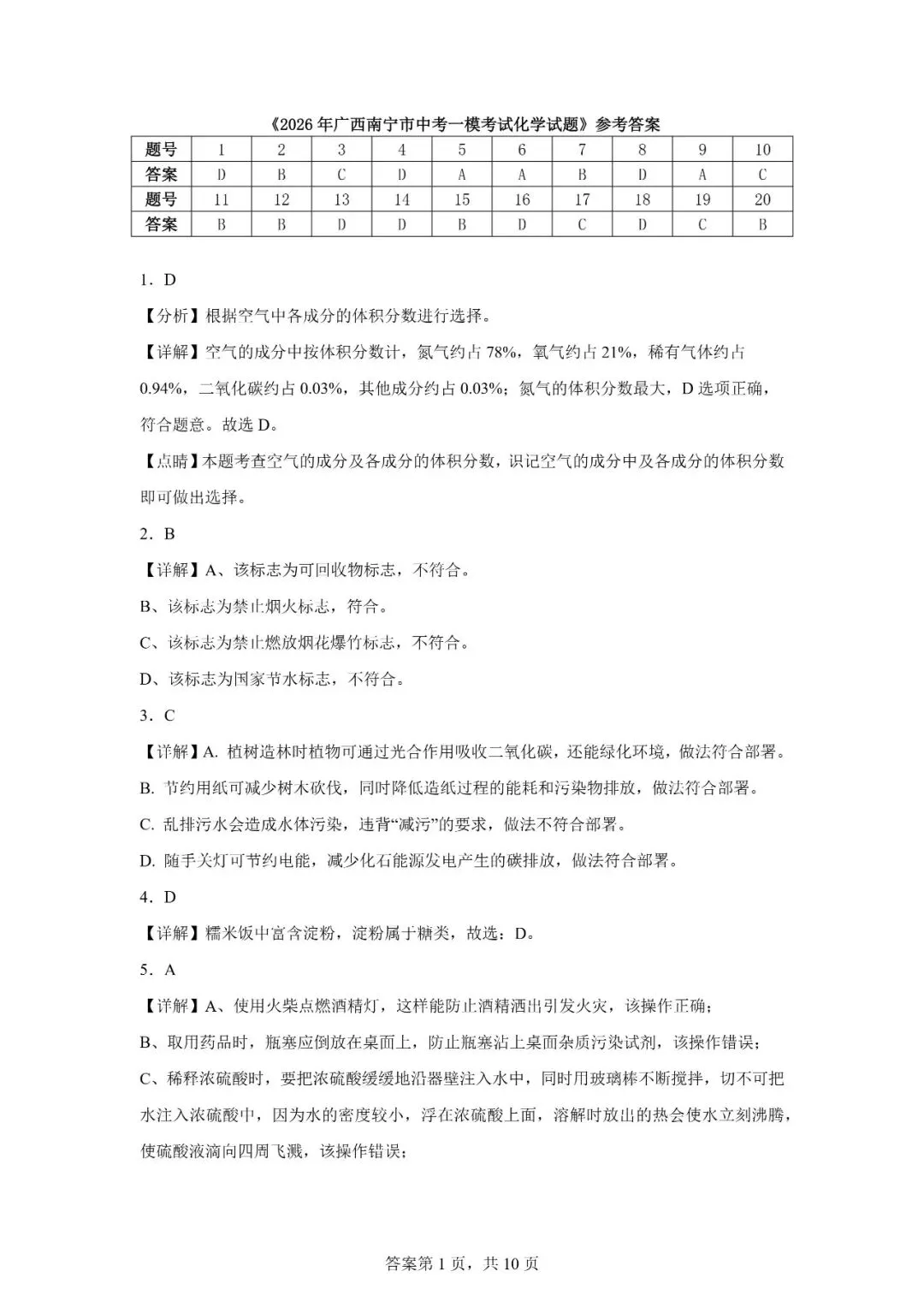 2026年广西南宁市中考一模考试化学试题 第15张