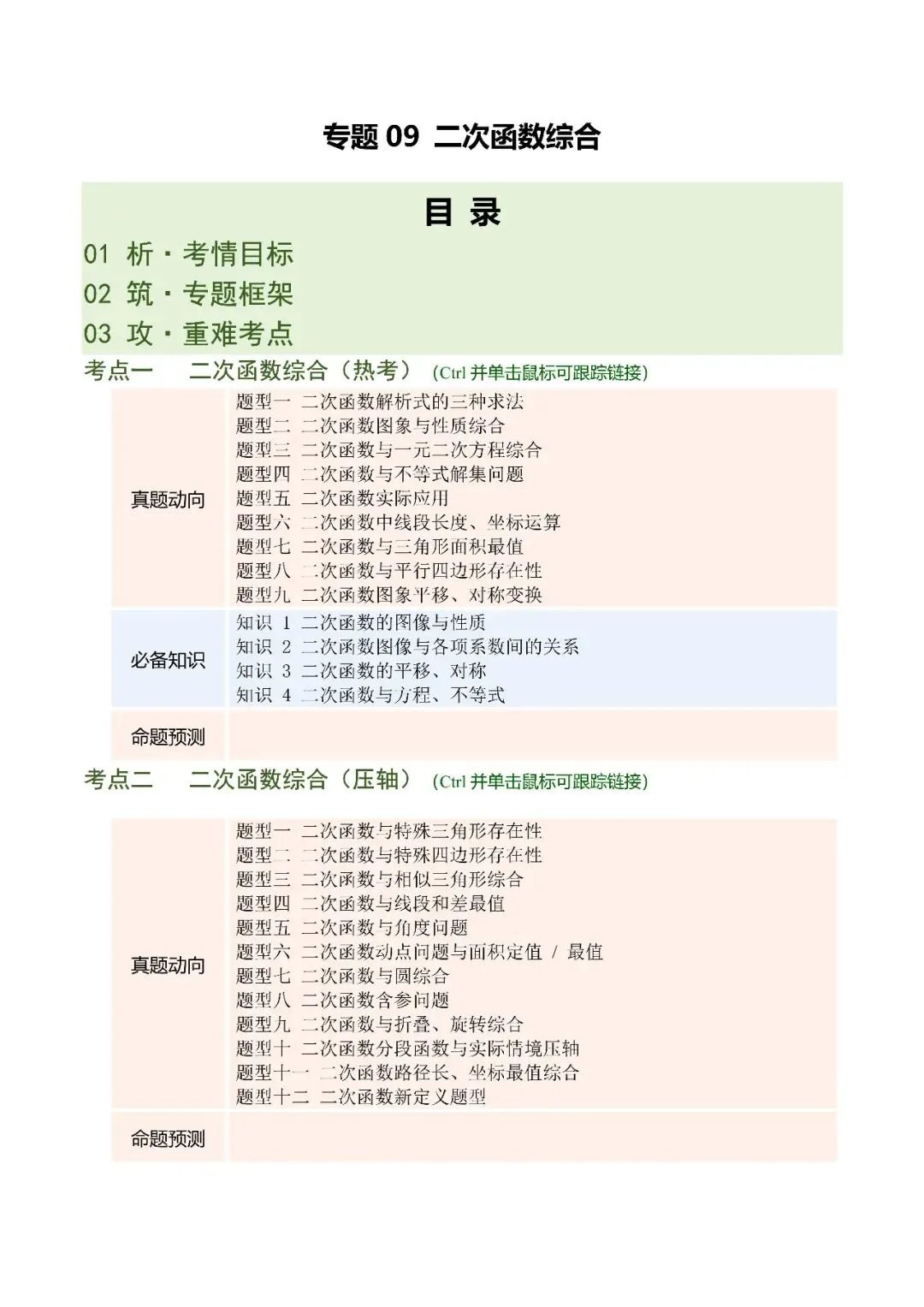 2026中考数学满分冲刺必学专题09 二次函数综合(解析版) 第1张