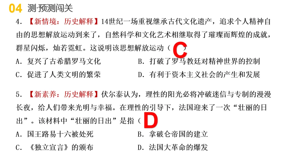 【中考复习】|专题09:中外历史上的思想解放运动 第39张