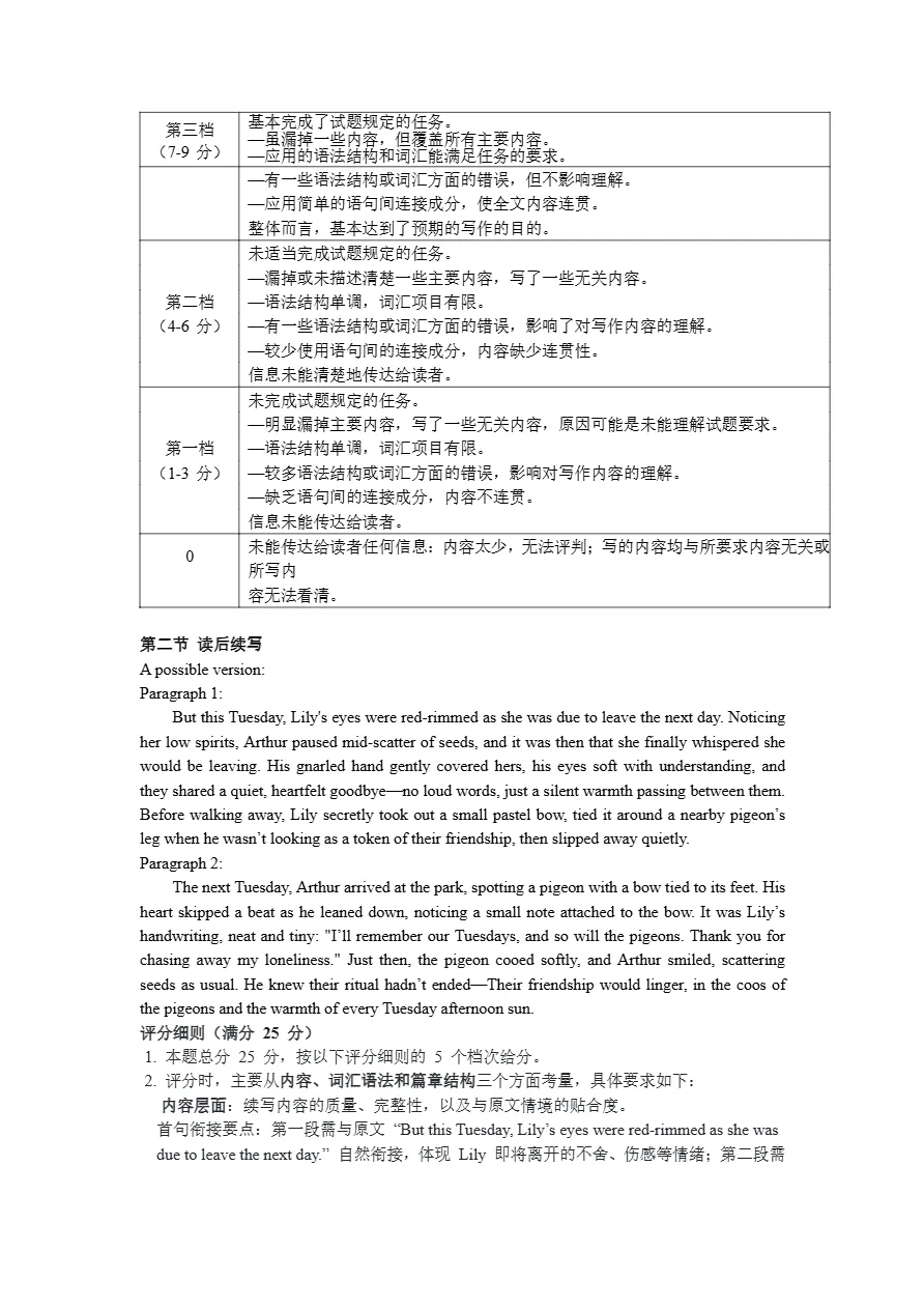 试卷分享:2026年4月稽阳联谊学校高三联考英语参考答案及详解 第19张