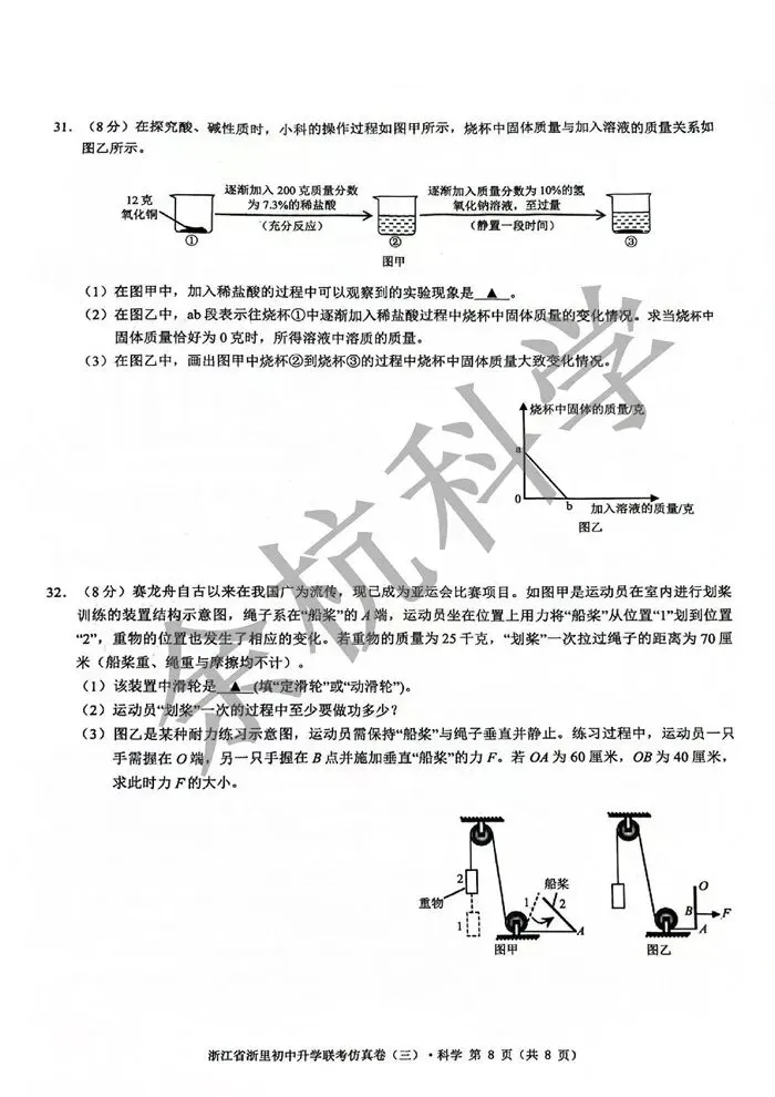 【中考模拟】2026浙江省浙里初中升学联考仿真卷(三) (含解析) 第13张