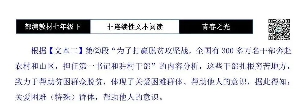 【非连续性文本阅读-真题演练】七年级下-01-“春之光“主题读书交流会-试题精析 第12张