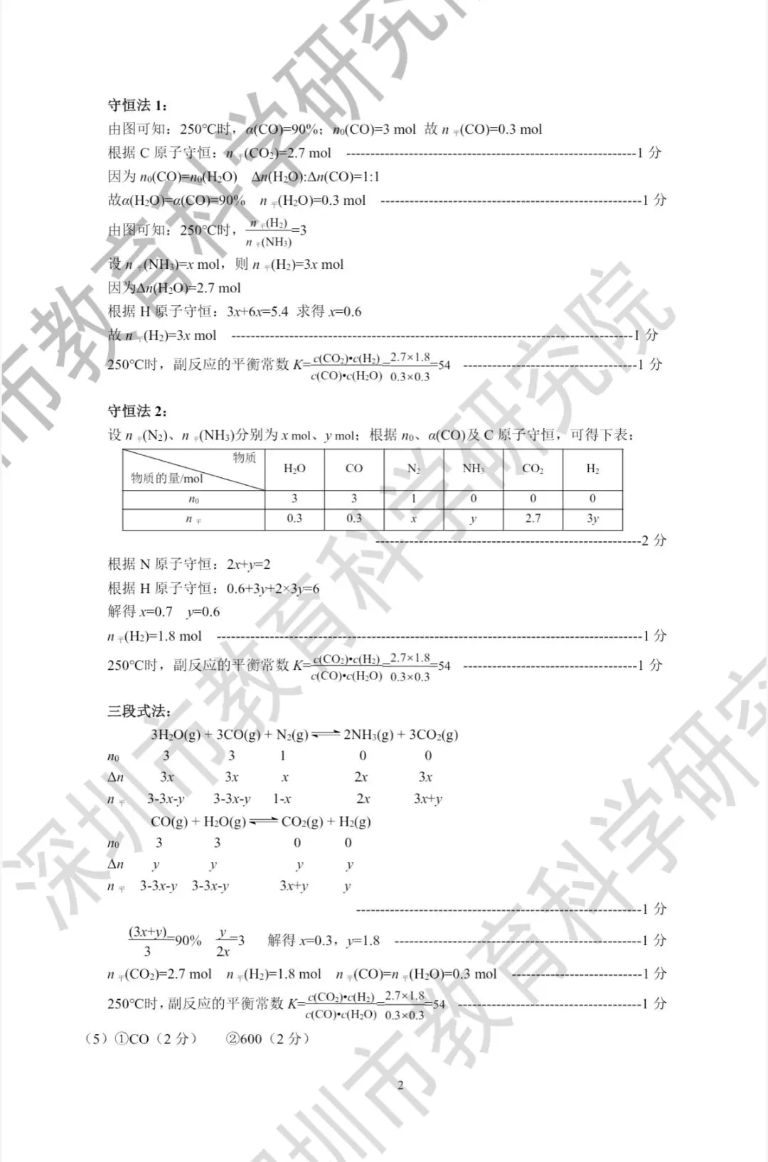 2026年4月深圳高三二模化学试卷和参考答案 第12张