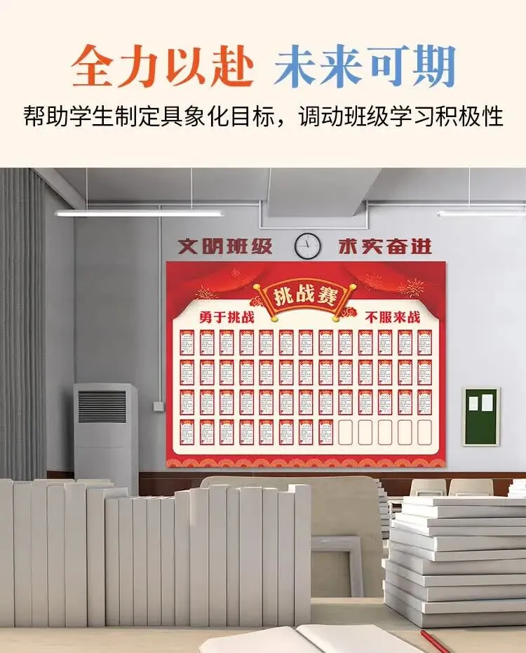 图幻中考高生目标墙贴班级文化布置教室装饰神器学习挑战墙光荣榜 挑战墙/卡片 皆可定制 详细请咨 中 第4张