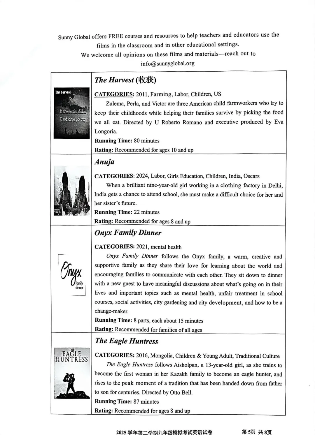 2026年上海市宝山区中考英语二模试卷(含听力音频) 第5张