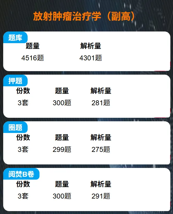 题库+模拟卷+考点透析 | 2026年 (放疗) 卫生高级职称考试 第2张