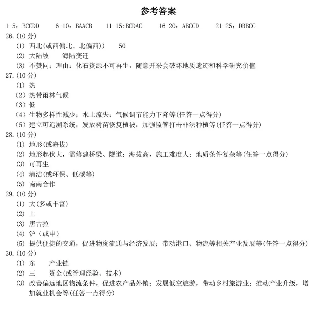 2026年凤凰县初中学业水平考试第一次模拟试卷·地理 第9张