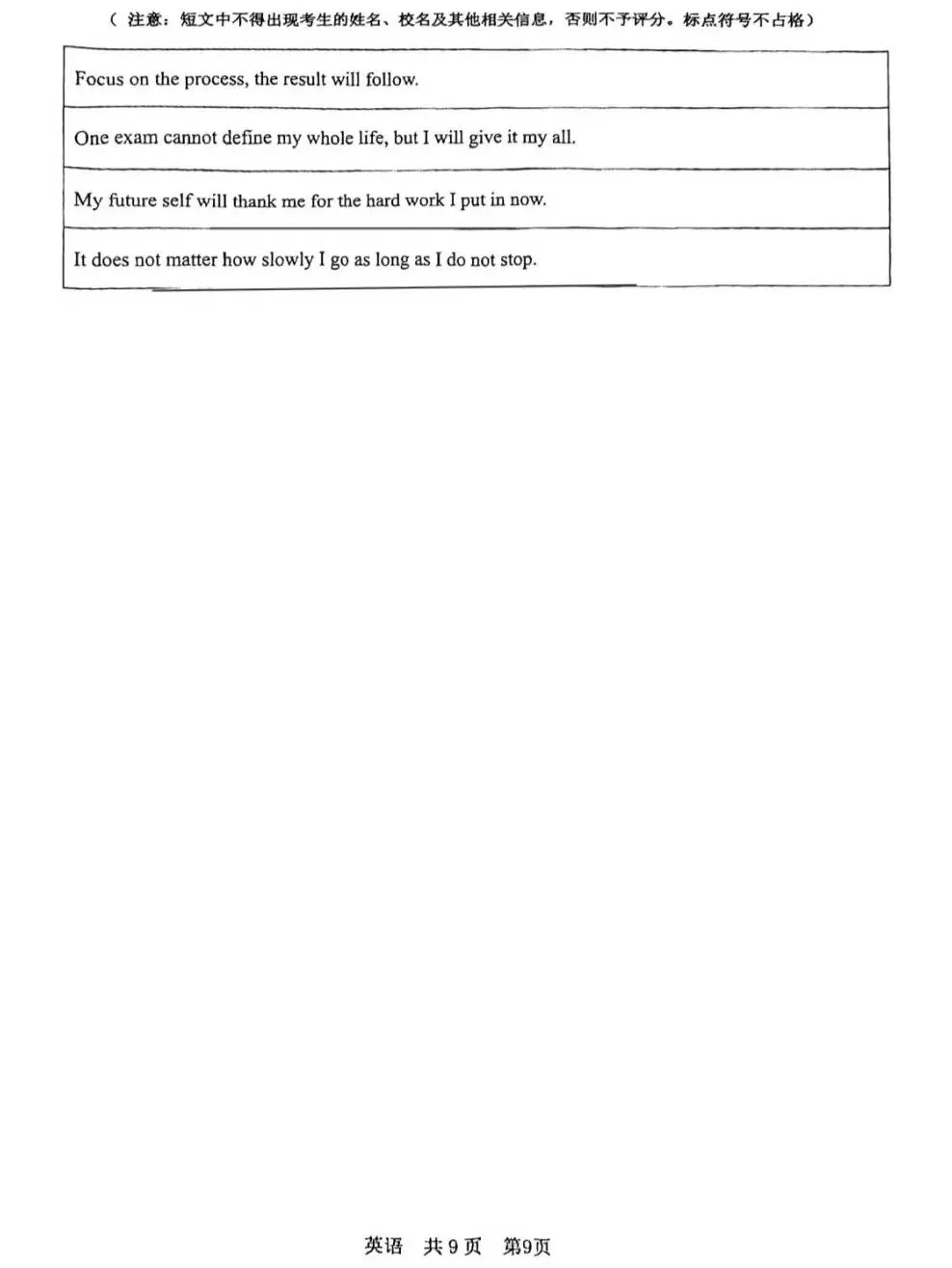 2026届上海市徐汇区初三二模英语试卷和答案解析(附写作范文) 第10张