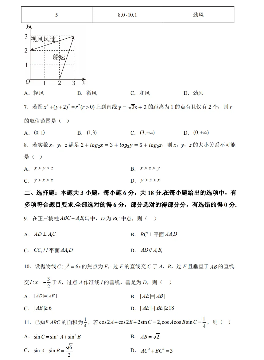 2025年新高考一卷数学真题试卷及答案解析电子版PDF 第4张