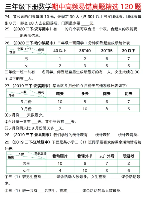 三下数学期中高频易错真题精选 第6张