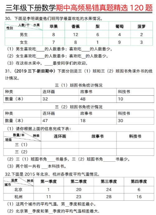 三下数学期中高频易错真题精选 第7张