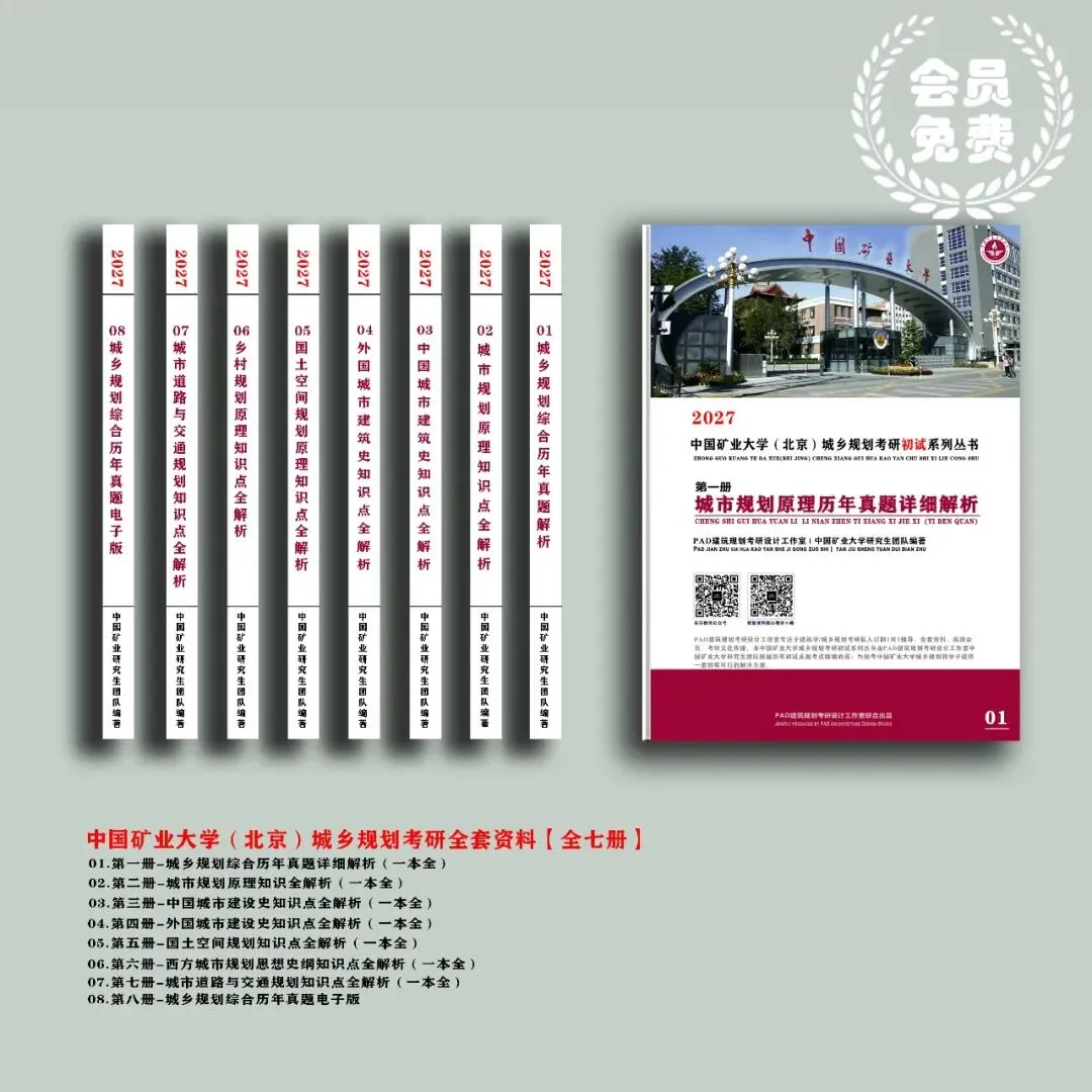 中国矿业大学北京城乡规划考研历年真题初复试全套资料,文末赠送历年! 第1张