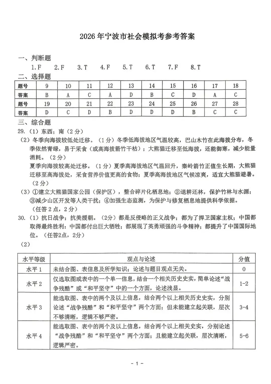 2026年4月浙江省宁波市中考一模试卷和答案,含英语听力音频,无水印免费下载 第44张