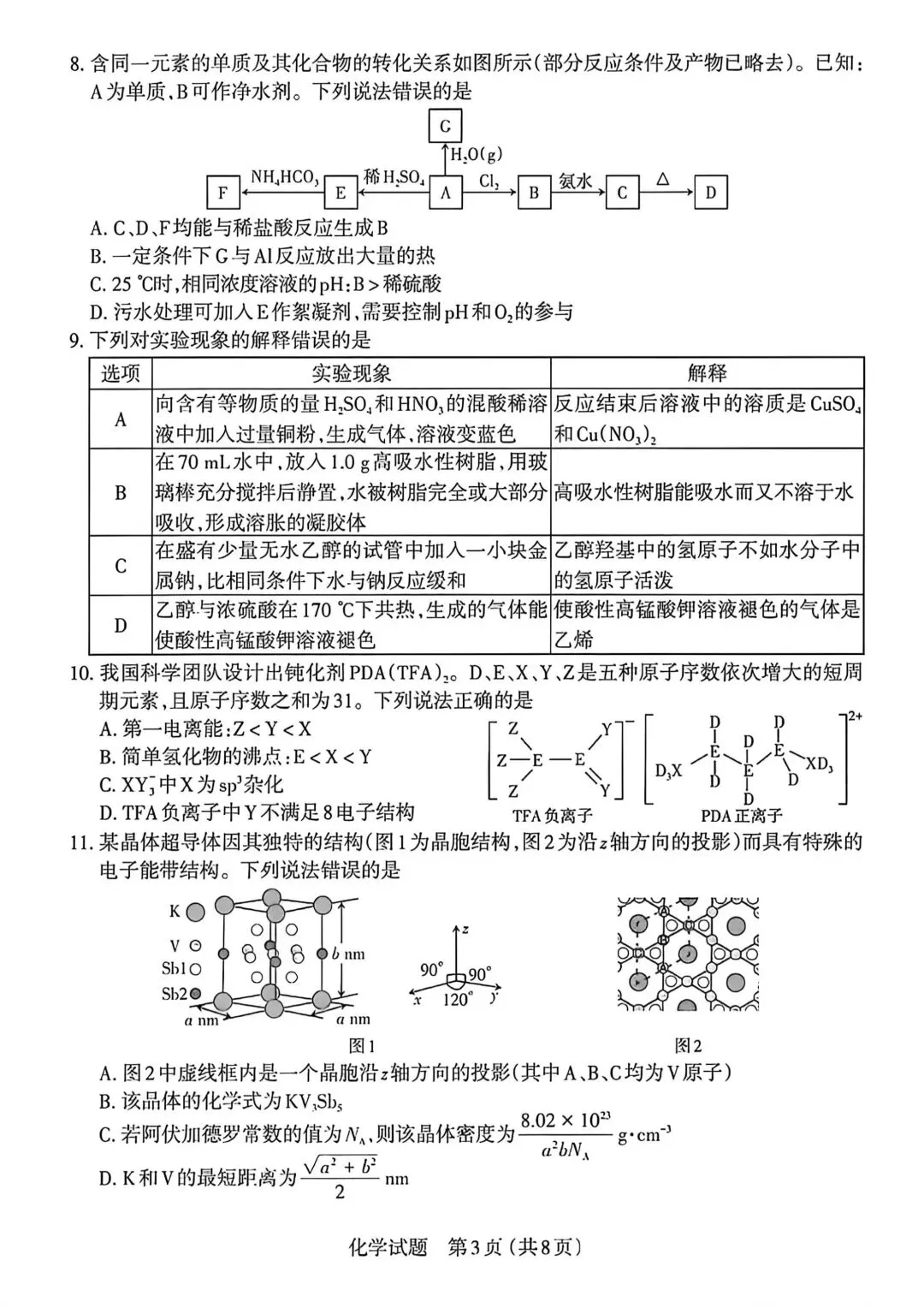 化学试卷-2026年太原市高三年级模拟考试(二) 第3张