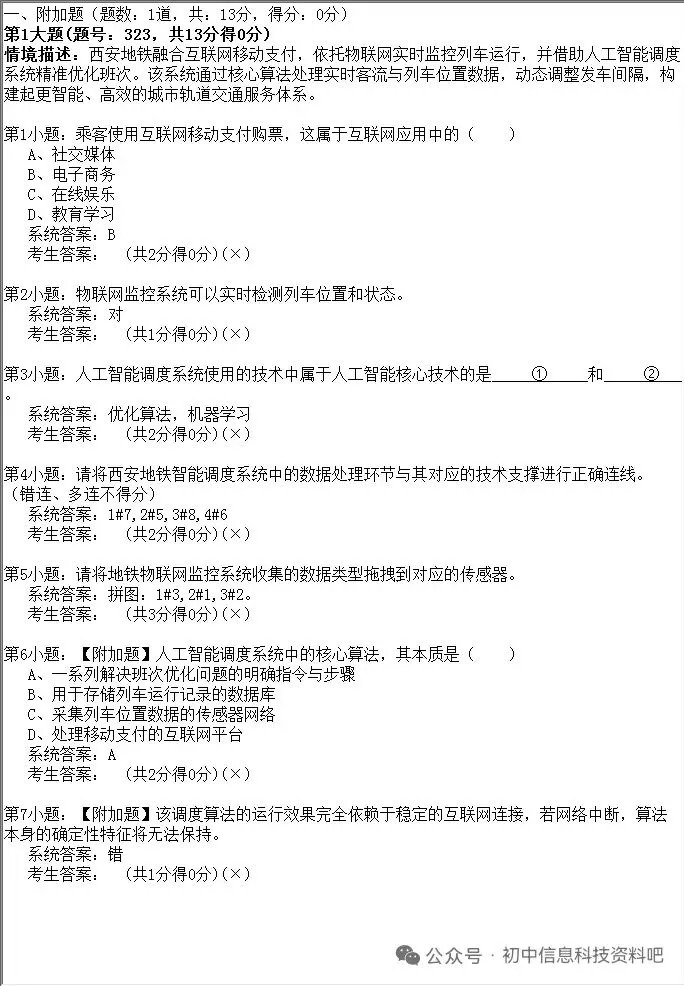 2026年陕西省初中信息科技学业考试题库模拟真题(九) 第3张