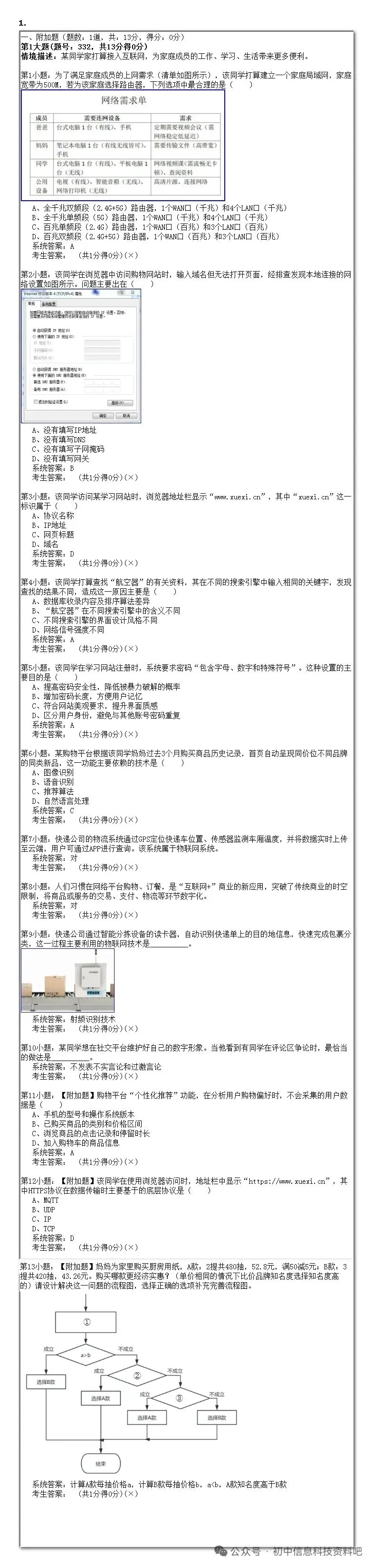 2026年陕西省初中信息科技学业考试题库模拟真题(九) 第8张